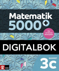 Matematik 5000+ Kurs 3c Basåret Lärobok Digital - 